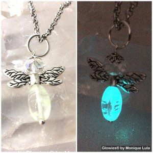 Glowing Crystal Firefly Necklace